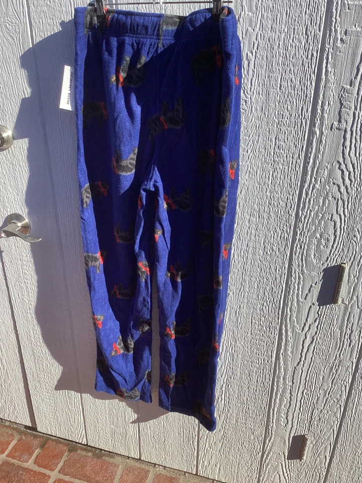 GEOFFREY BEENE PANTALONES DE DORMIR DE FRANELA PARA HOMBRE AZUL NEGRO A CUADROS TALLA XL TIRAR STRING NUEVOS CON ETIQUETAS Foto 4 de 4