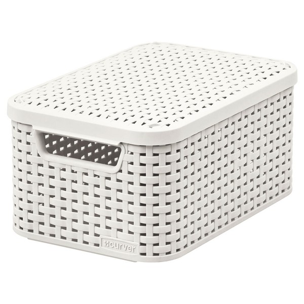 Curver Aufbewahrungsbox Deckel Ordnungsbox Kiste Natural Style Creme S 28,5X19,4-image