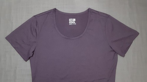 2PK 32 Cool sz:S Women's Scoop Neck Short Sleeve Slim Fit Tech T-Shirt Top Teal - Picture 8 of 10