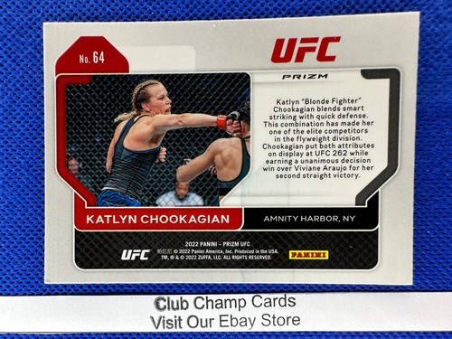 2022 #64 Katlyn Chookagian Panini Prizm UFC Green Prizm - Picture 2 of 2