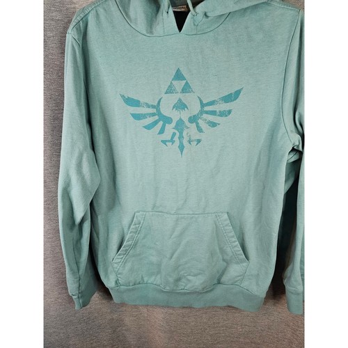 The Legend Of Zelda Ocarina Of Time Hoodie Sweatshirt Teal M Nintendo **READ - Picture 2 of 7