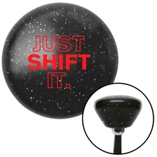 Red Just Shift It. Black Retro Metal Flake Shift Knob w/ M16x1.5 Insert Shifter