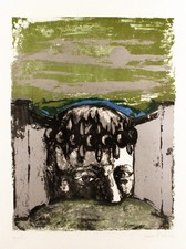 Sergio Vacchi: Autoritratto, 1965 (firmato a mano)