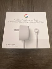 Google Nest Cam Weatherproof Power Cable, Battery White, Plus 33 Ft/10 M, BNIB