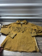 Woodstock Era Western Hippie Fringed Suede Leather Jacket 1960s Joo-Kay Sz M/L