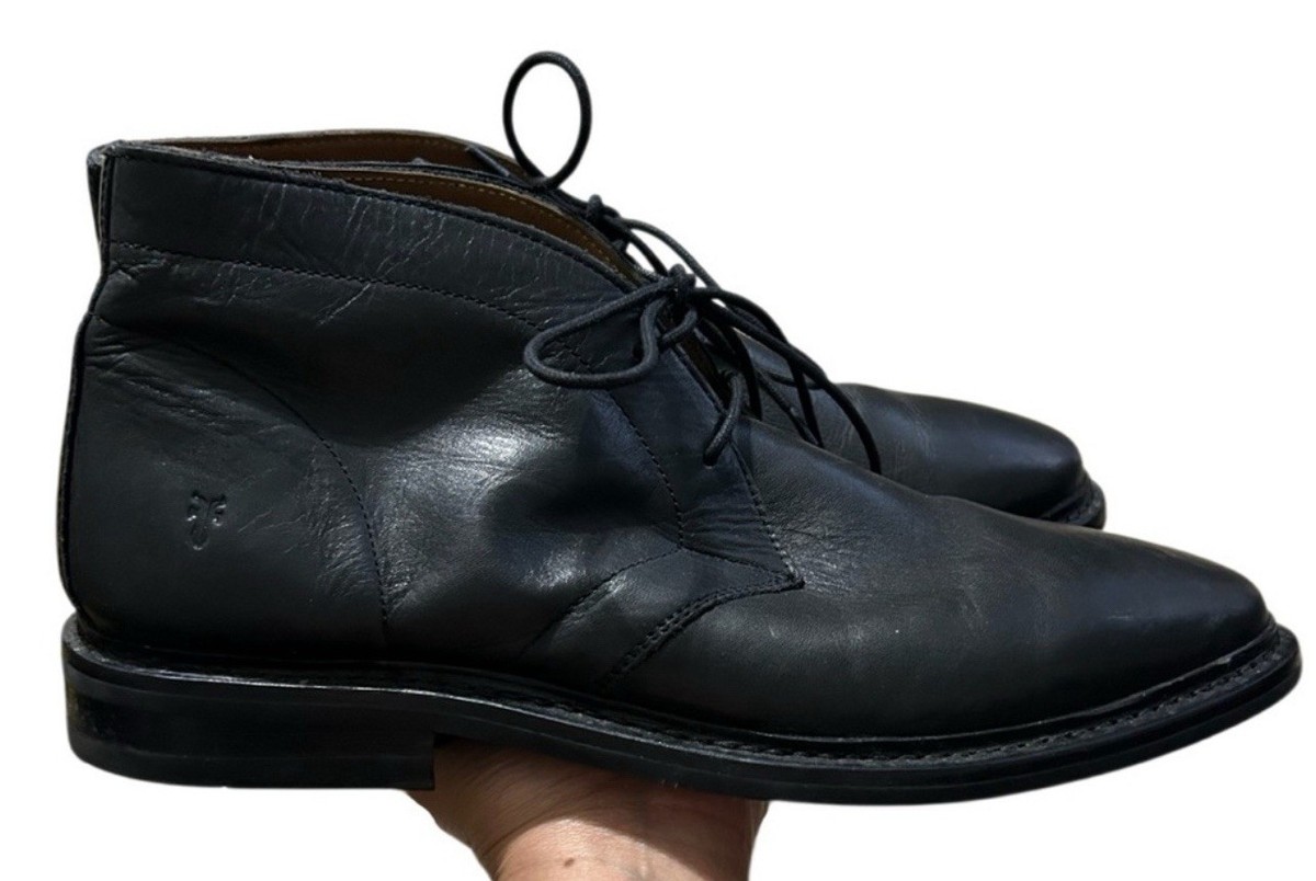 Frye Paul Chukka Boots Black Leather Men Size 13 Hipster Classic Chunky Frye Chukka Boots for Men for Sale | Shop New & Used Men main image 2