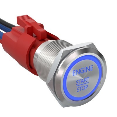 Push Start Ignition Switch, Off-(ON) Instant Engine Start Push Button Switch ...