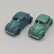 Vintage Midgetoy 3 Inch Vw Volkswagen Beetle Bug Blue Teal With Hitch