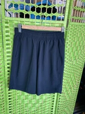 All In Motion M 8/10 Boy Solid Black Athletic Shorts 7" Inseam