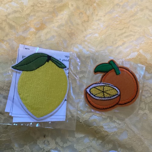 New Embroidered Iron On/Sew On Fruit Patches Set Of 5 - Picture 2 of 4