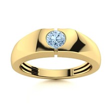 925 Silver Aquamarine Stone Sister Solitaire Promise Wedding Ring Jewelry