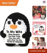 Handmade Crochet Penguin Gift for Wife Romantic Decor Valentine's Anniversary
