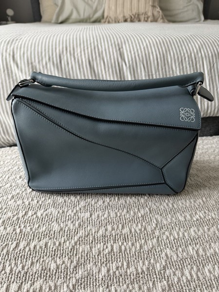 Loewe Puzzle Medium Blue Leather 