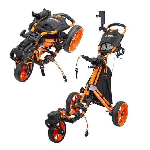 Golf Push Cart 3 Wheel with 360 Swivel Front Wheel,Lightweig