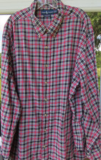 Ralph Lauren Flannel Shirt Pure Cotton Plaids Checks Polo Pony 2XB XXL Big Man