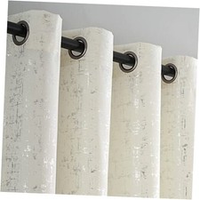 Off White Silver Geometric Dots 52"W x 45"L Pack of 2 Off White/Silver