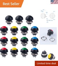 Multi-Color 12MM Waterproof Push Button Switches - Ideal for DIY Projects