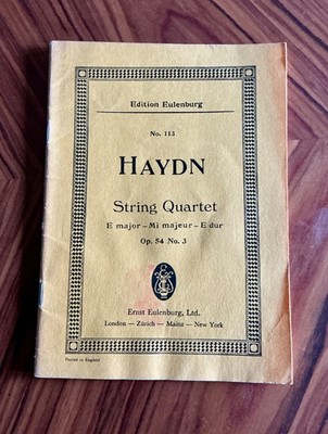 HAYDN, Streichquartett E-Dur, Opus 54 Nr. 3, Auflage Eulenburg Pocket Score