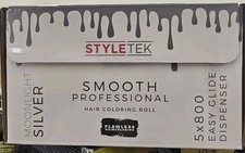 STYLETEK Aluminum Hair Color Foil Roll 800 Feet, Moonlight Silver - Smooth Foil