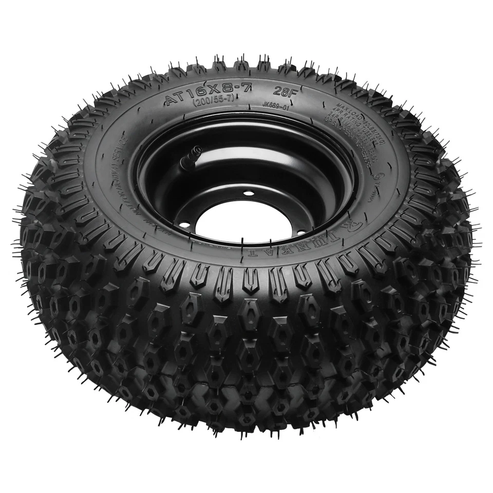 16x8-7 Tyre 7 inch 4 Stud Wheel Rim 110mm for ATV Quad Go Kart Mower 110cc 125cc - Image 4 of 4