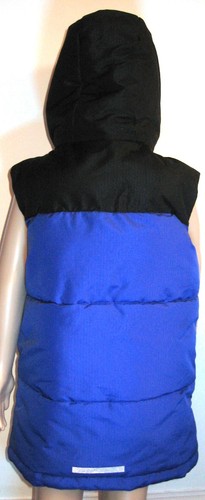 Gilet imbottito F&F bambino taglia 8-9 anni blu/nero con cappuccio senza maniche pre indossato - Foto 5 di 9