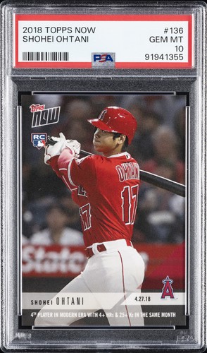 2018 TOPPS NOW #136 SHOHEI OHTANI PSA 10