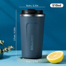 Portable 510ML Stainless Steel Thermos Mug Double Wall Leak-Proof Drinkware
