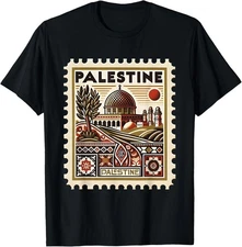 Vintage Palestine Stamp Dome Cultural Heritage Art T-Shirt