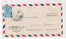 D384361 Venezuela 1954 Airmail Cover Caracas Burgau Schwaben Germany