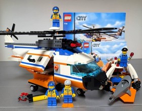 LEGO City 7738 Helicopter & Rescue Boat Coast Guard Minifigs