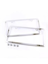 No Rust 2x License Plate Frames Slim 2-hole Stainless Steel Vehicle Pair Chrome