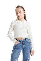 Langarmshirt Poloshirt MäDchen DeFacto Kinder Gr. 92-164 Baumwolle Rot