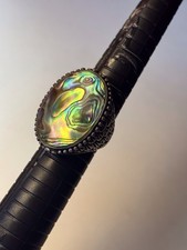 Abalone and Sterling ring Size 8