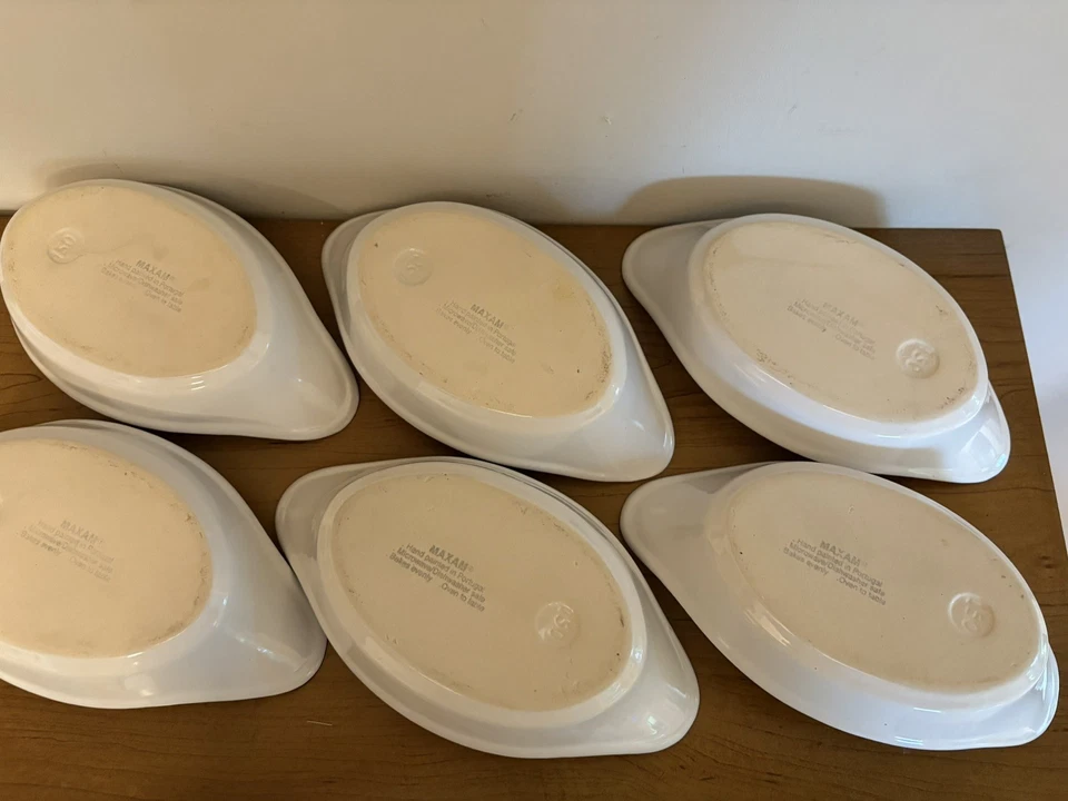 Juego de 6 platos para hornear MAXAM pintados a mano florales Portugal # 150 Foto 2 de 4