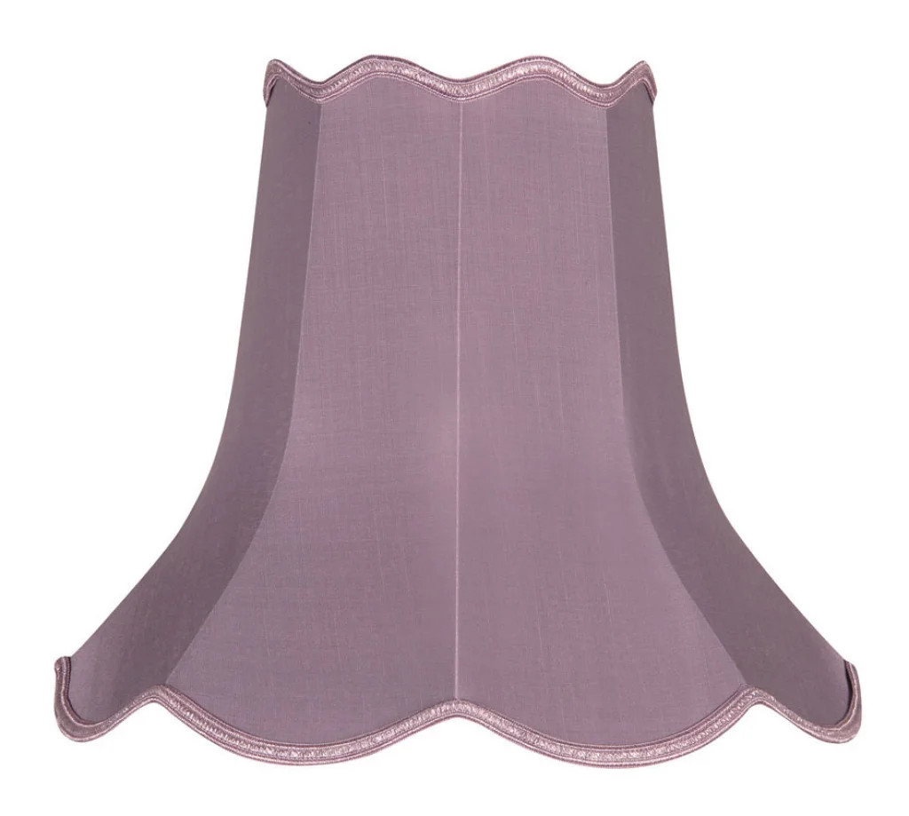 Lampshade Purple 10"" Scallopped Grape Faux Silk 250mm Oaks Lighting S701/10 GP