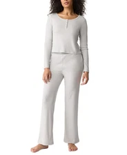 Gap Long Sleeve Top Quiet Grey Ribbed Design, M