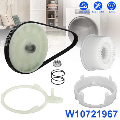 #ad #ad W10721967 Washer Pulley Clutch Kit amp; W10006384 Washing Drive Belt for Whirlpool $8.89