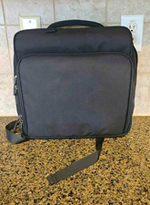 Black Nylon Padded Briefcase Laptop Bag 15 in w Shoulder Strap Partitions