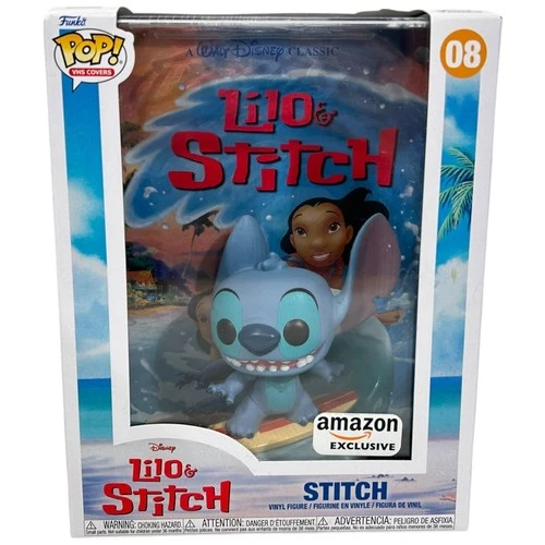 Funko POP Stitch #08 Vinyl Figure Lilo & Stitch Amazon Exclusive VHS Covers New