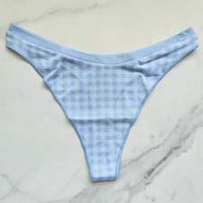 PINK Victoria's Secret Seamless High-Leg Gingham Thong Panty SZ S/M