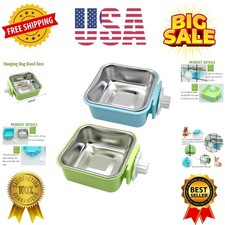 Crate Dog Bowl, Removable Stainless Steel Hanging Pet Kennel Cage Bowl Food ...