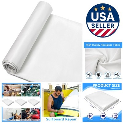 3 Yard Fiberglass Repair Cloth - 6oz E-Glass Plain Weave for Various Surfaces