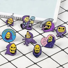 9pcs/set Masters of the Universe Skeletor Purple Hood Enamel Pins Badge Brooch