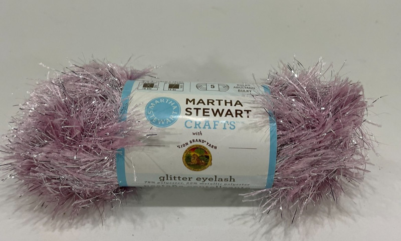 Lion Brand Martha Stewart Glitter Eyelash  - 503, KUNTIZE - 1 skein