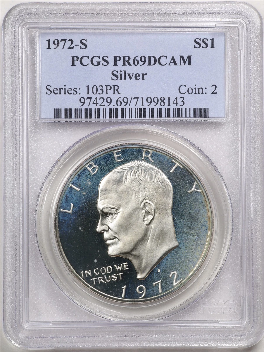 Silver Proof PR 69 Graded Eisenhower Dollars (1971-1978) for sale