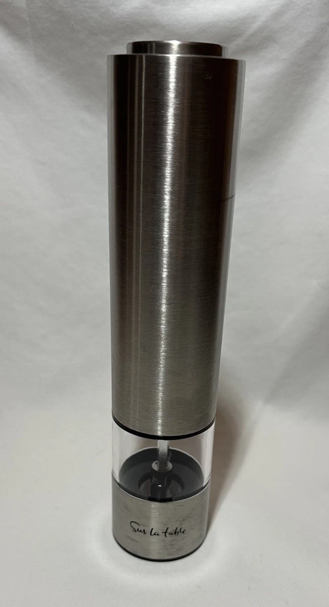 Sur La Table Stainless Steel Electric Pepper Grinder Spice Mill