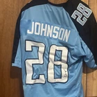 Johnson #28 Tennessee Titans Signed Jersey JSA Authenticated