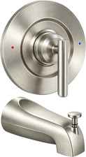 Brushed Nickel T2901 Shower Trim Kit with Tub Spout for Moen Gibson Valve