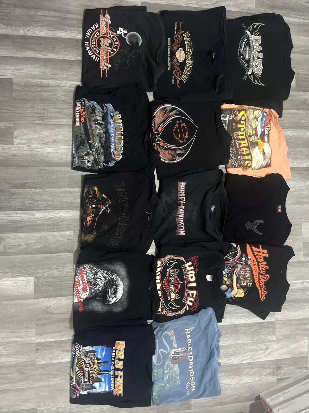 Harley Davidson T-Shirt Lot of 14 Mixed Sizes 90s Vintage Single Stitch & Y2K