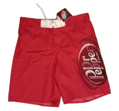 NEW Dr Pepper Swim Trunks Board Shorts Men's XL Mesh Lined Savvy Red NWT